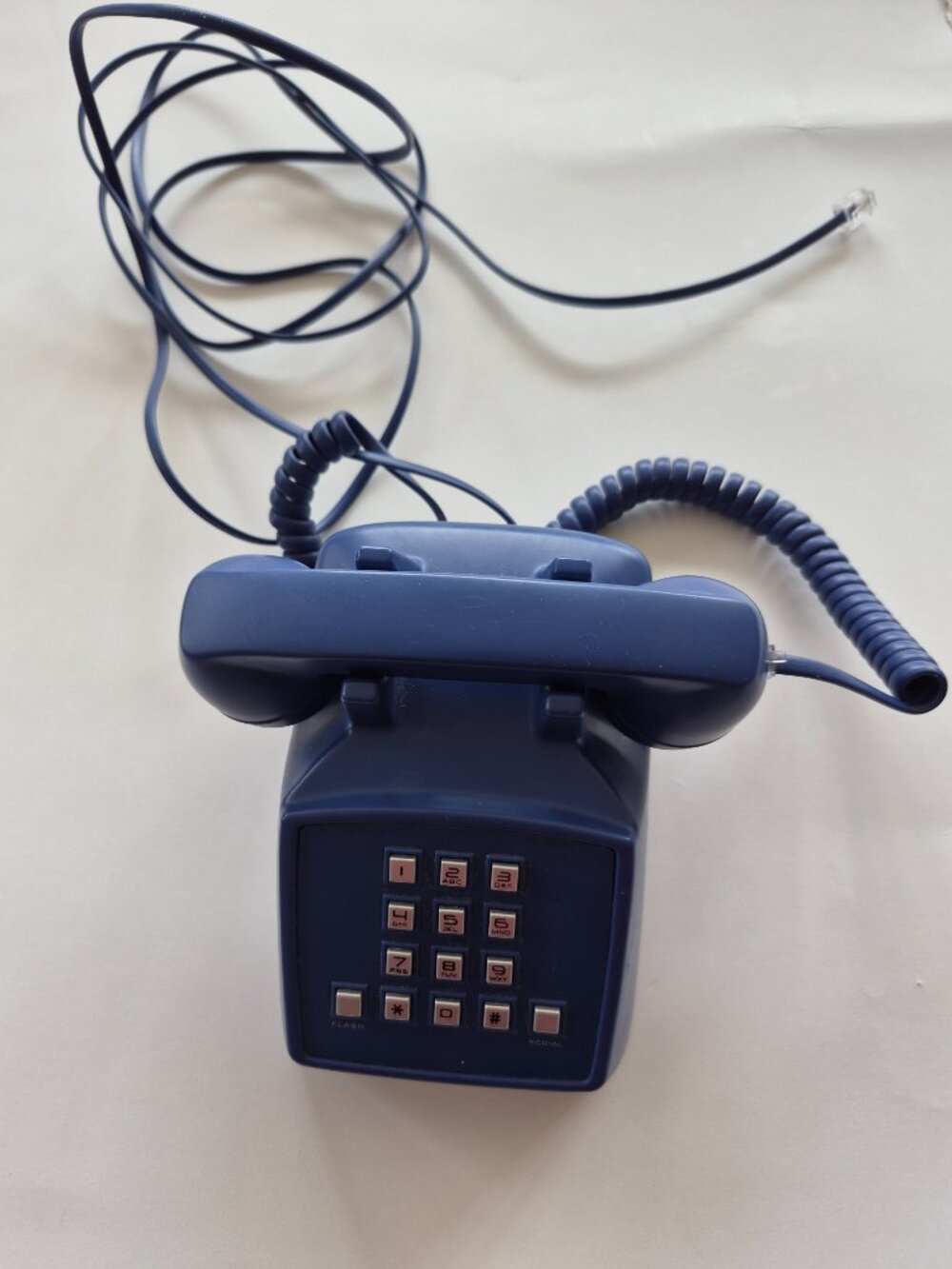 Pottery Barn Kids Blue Mini Phone Retro Corded Landline Toy Decor tested working